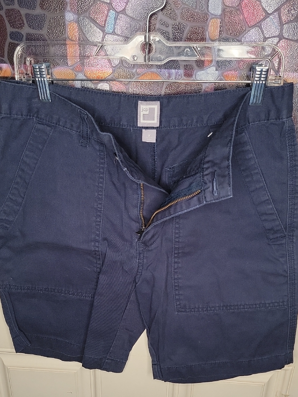 JCPenney Men’s Navy Cotton Utility Shorts